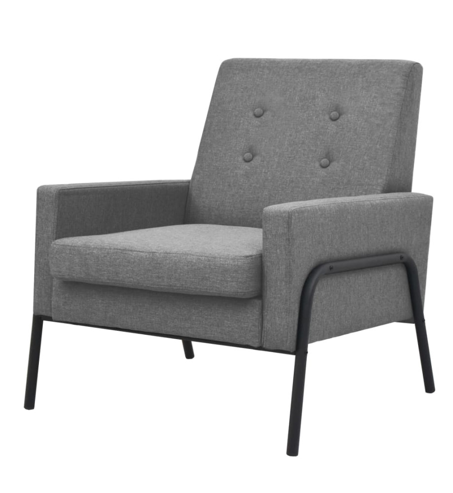 Fauteuil Gris clair Acier et tissu