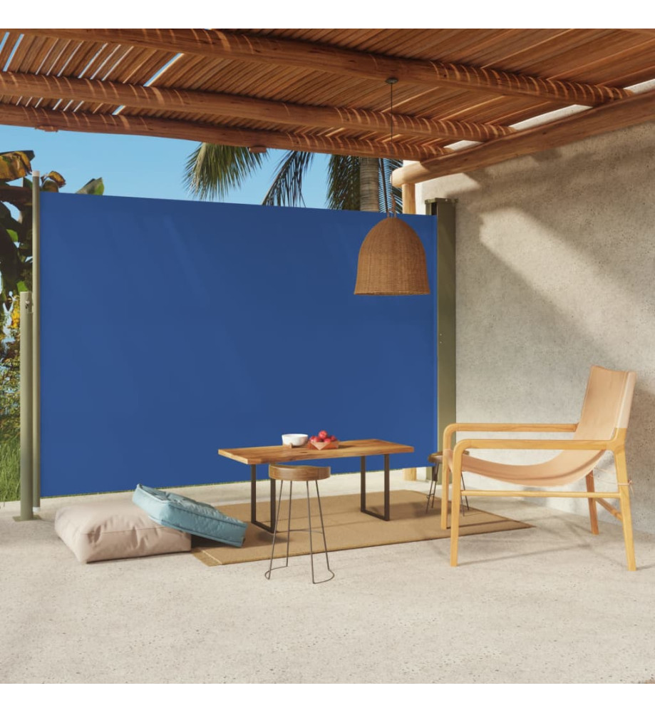 Auvent latéral rétractable de patio 200x300 cm Bleu