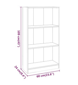 Bibliothèque Chêne fumé 60x24x109 cm Bois d'ingénierie