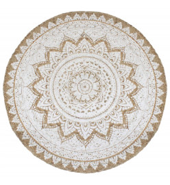 Tapis de sol Jute tressée imprimée 180 cm Rond