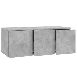 Meuble TV Gris béton 80x34x30 cm Aggloméré