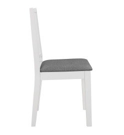 Chaises à manger avec coussins lot de 4 blanc bois solide