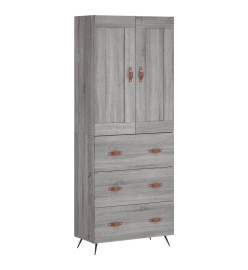 Buffet haut Sonoma gris 69,5x34x180 cm Bois d'ingénierie