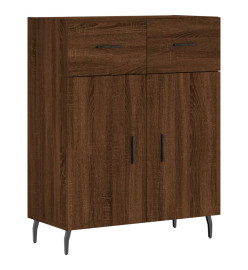 Buffet haut Chêne marron 69,5x34x180 cm Bois d'ingénierie