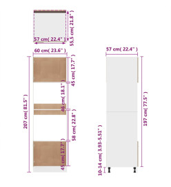 Armoire à micro-ondes Sonoma gris 60x57x207 cm