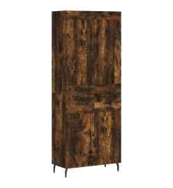 Buffet haut Chêne fumé 69,5x34x180 cm Bois d'ingénierie