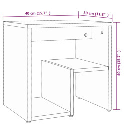 Tables de chevet 2 pcs Sonoma gris 40x30x40 cm Bois ingénierie