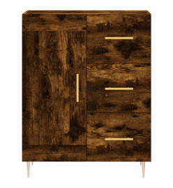 Buffet haut Chêne fumé 69,5x34x180 cm Bois d'ingénierie