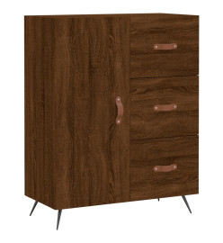 Buffet haut Chêne marron 69,5x34x180 cm Bois d'ingénierie