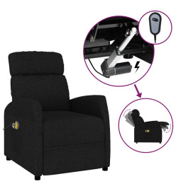 Fauteuil électrique de massage Noir Tissu