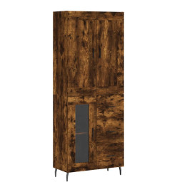 Buffet haut Chêne fumé 69,5x34x180 cm Bois d'ingénierie