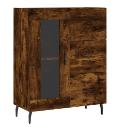 Buffet haut Chêne fumé 69,5x34x180 cm Bois d'ingénierie