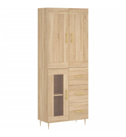 Buffet haut Chêne sonoma 69,5x34x180 cm Bois d'ingénierie