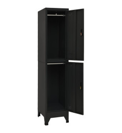 Armoire à casiers Noir 38x45x180 cm Acier