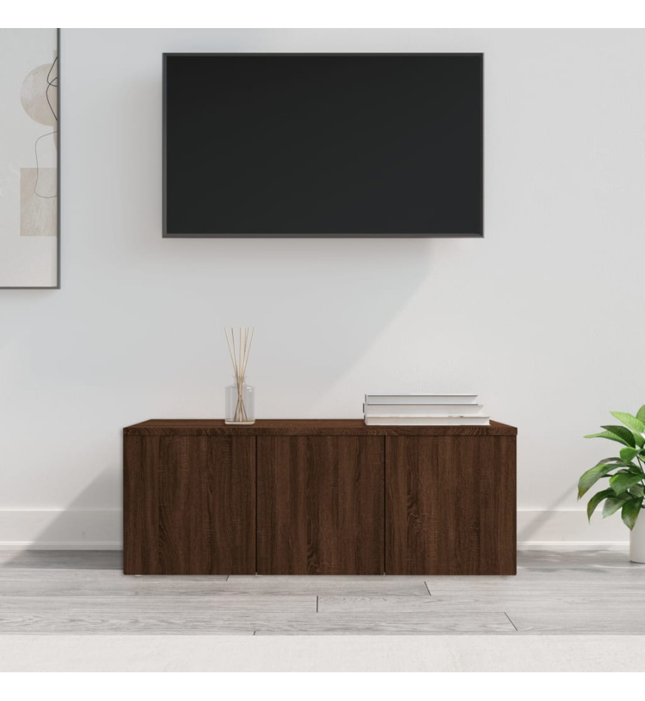 Meuble TV Chêne marron 80x34x30 cm Bois d'ingénierie