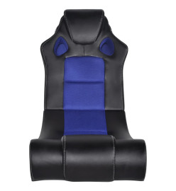 Fauteuil à bascule à enceinte Noir et bleu Similicuir