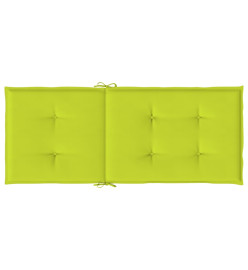 Coussins de chaise de jardin à dossier haut lot de 4 vert vif