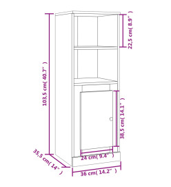 Buffet haut noir 36x35,5x103,5 cm bois d'ingénierie