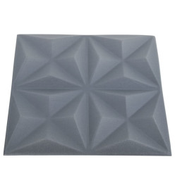 Panneaux muraux 3D 12 pcs 50x50 cm Gris origami 3 m²