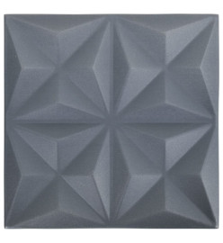 Panneaux muraux 3D 12 pcs 50x50 cm Gris origami 3 m²