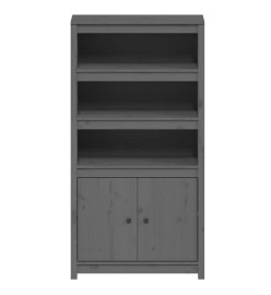 Buffet haut Gris 80x35x154 cm Bois massif de pin