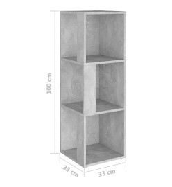 Armoire d'angle Gris béton 33x33x100 cm Aggloméré