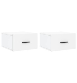 Tables de chevet murales 2 pcs blanc 35x35x20 cm