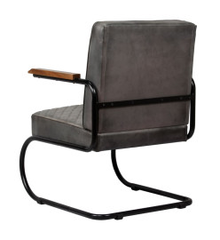 Fauteuil Gris Cuir véritable