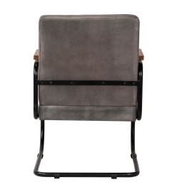 Fauteuil Gris Cuir véritable