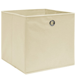 Boîtes de rangement 10 pcs Tissu intissé 28x28x28 cm Crème