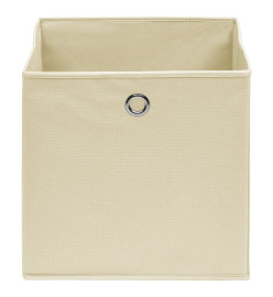 Boîtes de rangement 10 pcs Tissu intissé 28x28x28 cm Crème