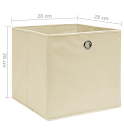 Boîtes de rangement 10 pcs Tissu intissé 28x28x28 cm Crème