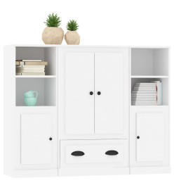 Buffets 3 pcs blanc bois d'ingénierie