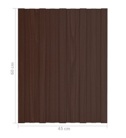 Panneaux de toiture 36 pcs Acier galvanisé Marron 60x45 cm