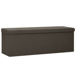 Banc de rangement pliable Marron foncé Faux lin