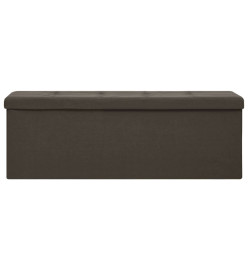 Banc de rangement pliable Marron foncé Faux lin