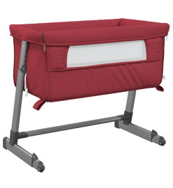 Lit pour bébé avec matelas Rouge Tissu de lin