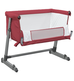 Lit pour bébé avec matelas Rouge Tissu de lin