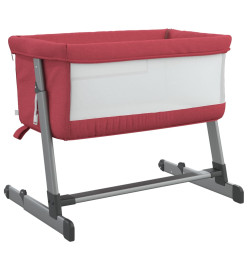 Lit pour bébé avec matelas Rouge Tissu de lin