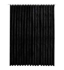 Rideau occultant avec crochets Velours Noir 290x245 cm