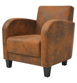 Fauteuil Marron Similicuir daim