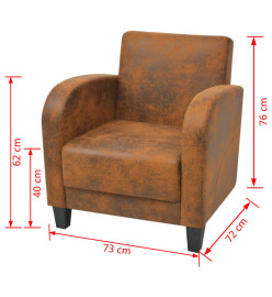 Fauteuil Marron Similicuir daim