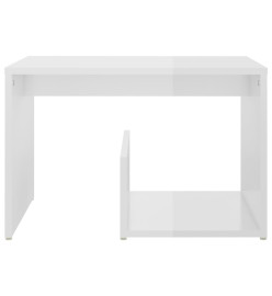 Table d'appoint Blanc brillant 59x36x38 cm Aggloméré