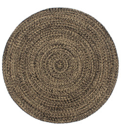 Tapis fait à la main Jute Noir et marron 180 cm