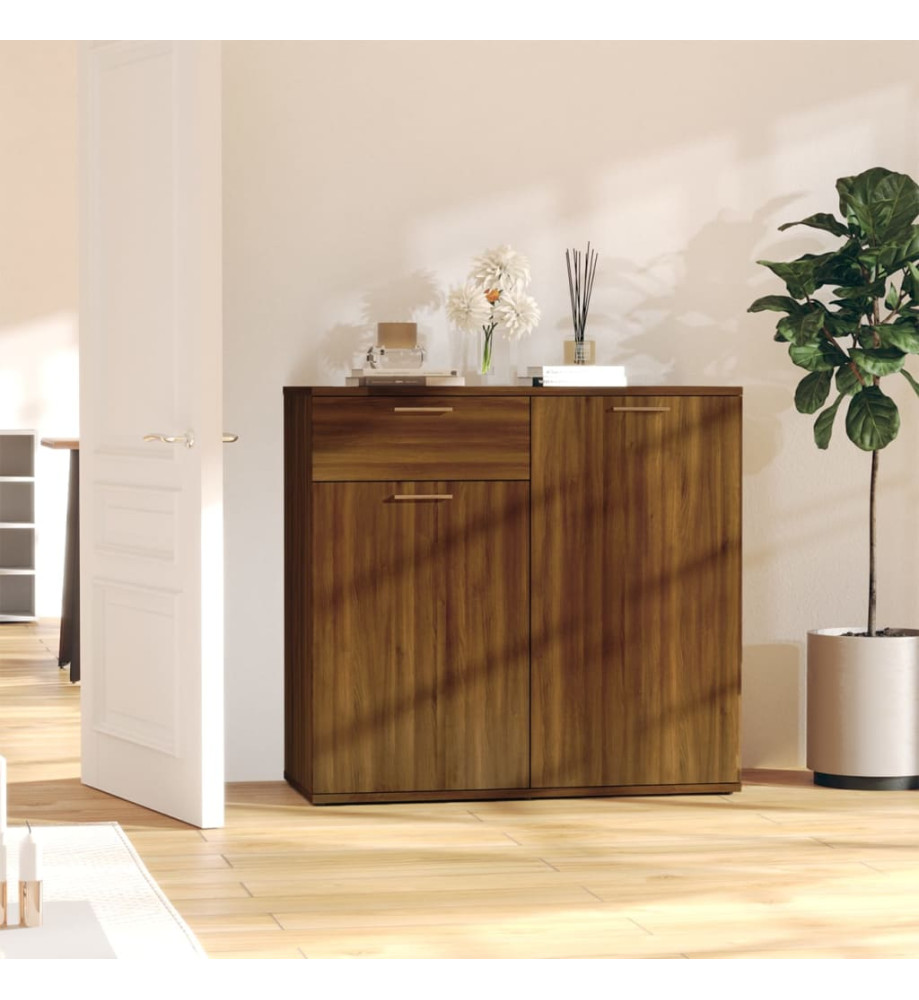 Buffet Chêne marron 80x36x75 cm Bois d'ingénierie