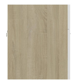 Armoire d'évier Blanc et chêne sonoma 80x38,5x46 cm Aggloméré