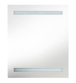 Armoire de salle de bain à miroir LED Gris brillant 50x14x60 cm