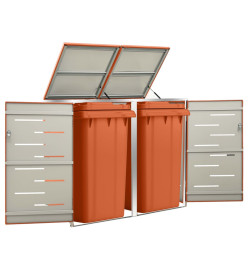 Abri pour deux poubelles 138x77,5x115,5 cm Inox