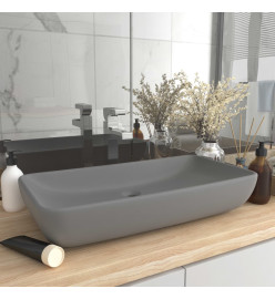 Lavabo de luxe rectangulaire Gris clair mat 71x38 cm Céramique