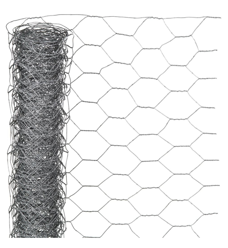 Nature Grillage métallique hexagonal 1 x 10 m 25 mm Acier galvanisé